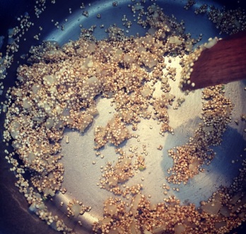fritando a quinoa
